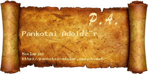 Pankotai Adolár névjegykártya